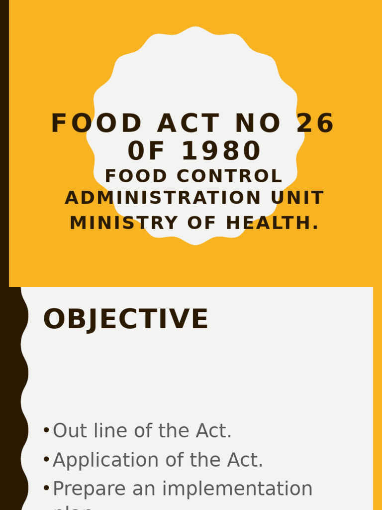 Food Act No 2bn6 0f 1980 | PDF | Arrest Warrant | Justice