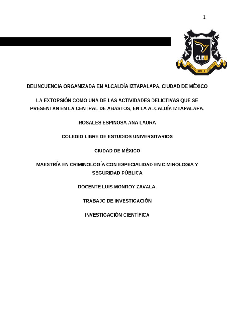 La Delincuencia Organizada en México | PDF | Crimen organizado | Secuestro