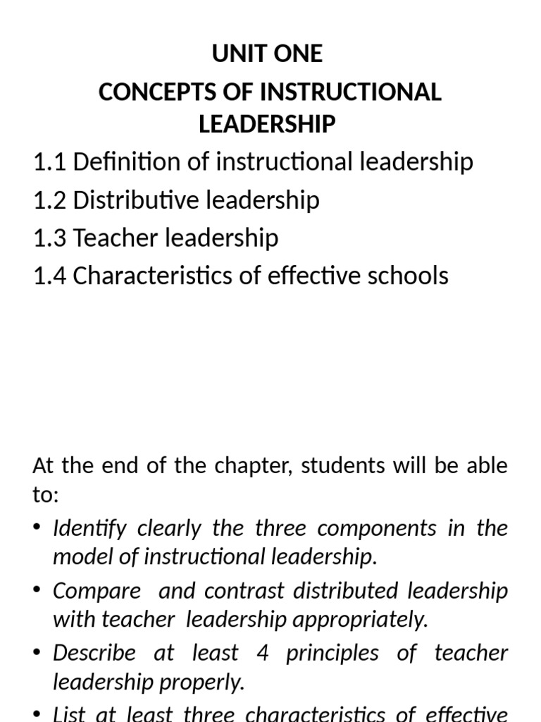 Instructional Leadership Edited 2013 | PDF | Teachers | Leadership