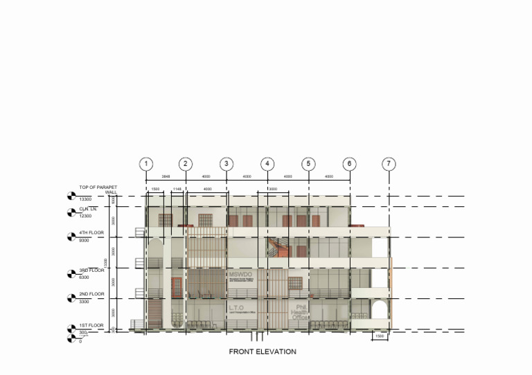 Office BLDG - Left Side (Lto Phil Health) - Front Elevation | PDF
