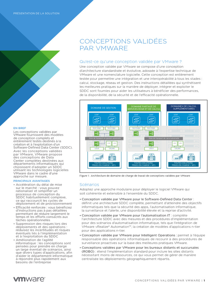 Vmware Validated Designs SDDC Datasheet Data Sheet | PDF | VMware ...