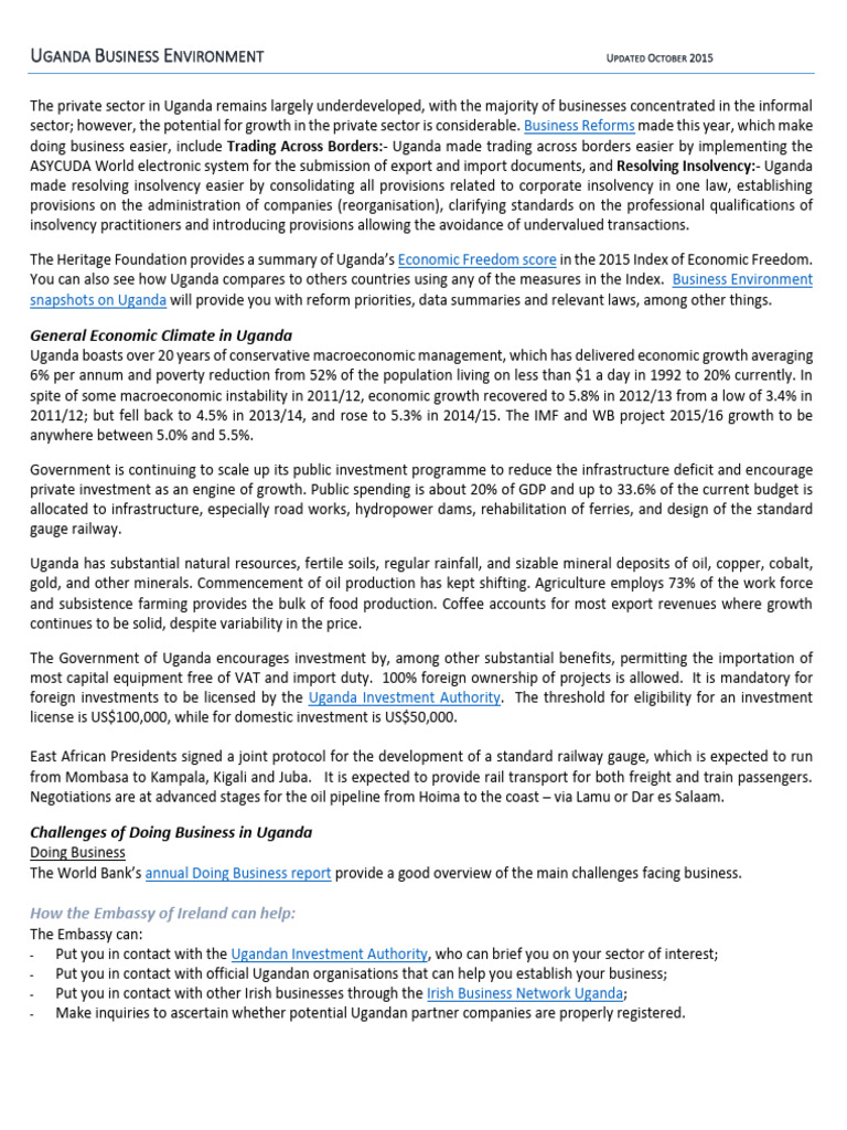 Uganda's Evolving Business Landscape | PDF | Uganda | Government Spending