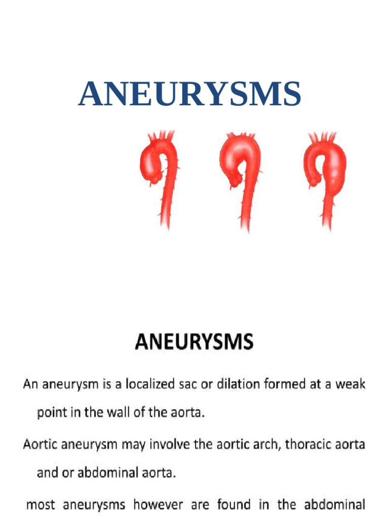 Aneurysm 3rd Sem New | PDF
