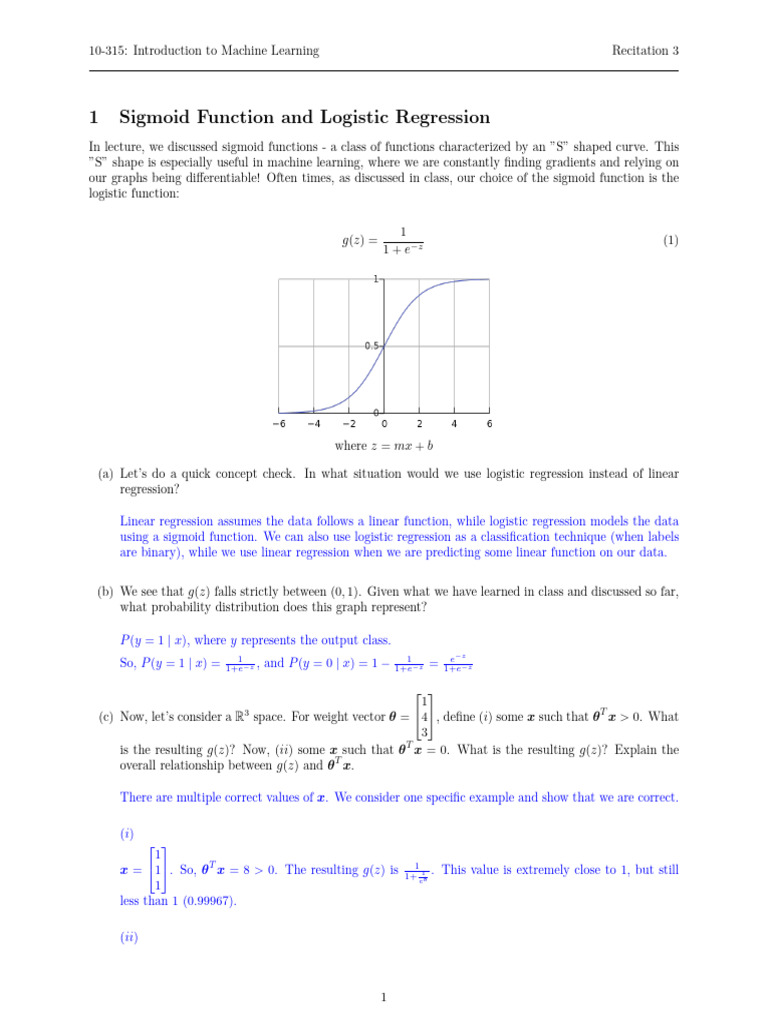 Detailed Sigmoid and Softmax Activation Function | PDF | Regression ...