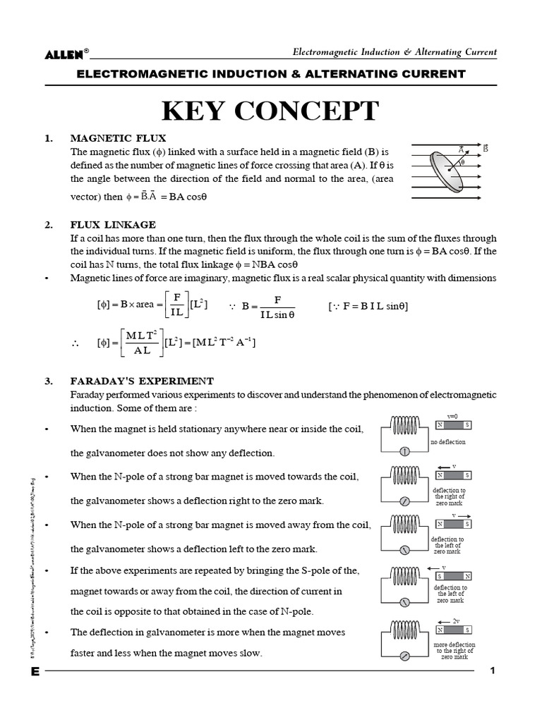 E - Sheet # EMI & AC (With Solution) | PDF | Electromagnetic Induction ...