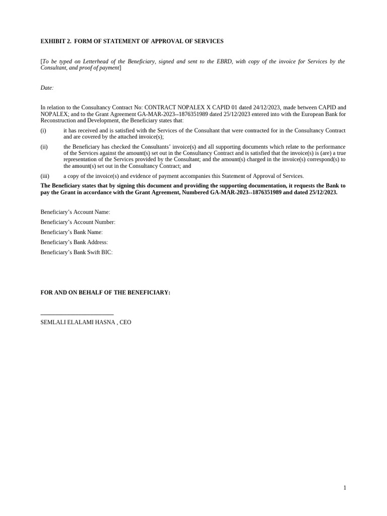 Statement of Service Approval Form | PDF | Invoice | Receipt