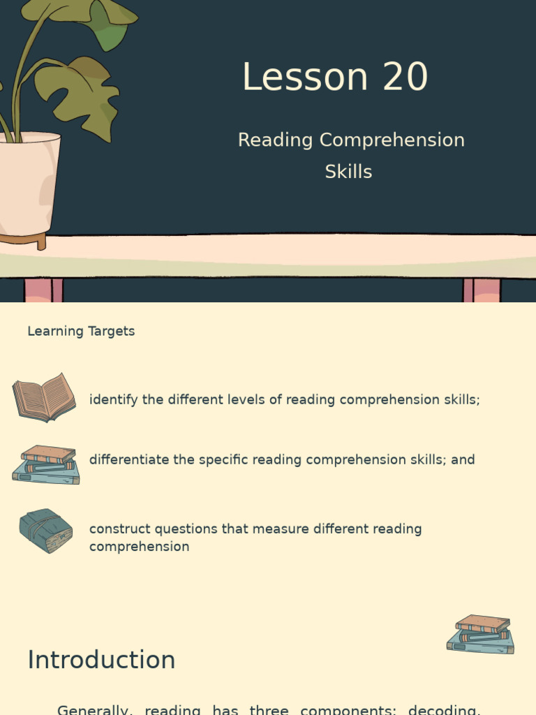 Understanding Reading Comprehension Skills | PDF | Reading ...