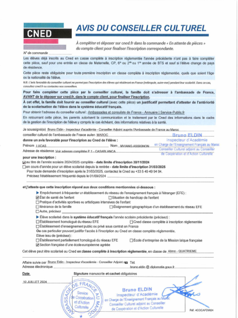 Autorisation Cned 1 | PDF