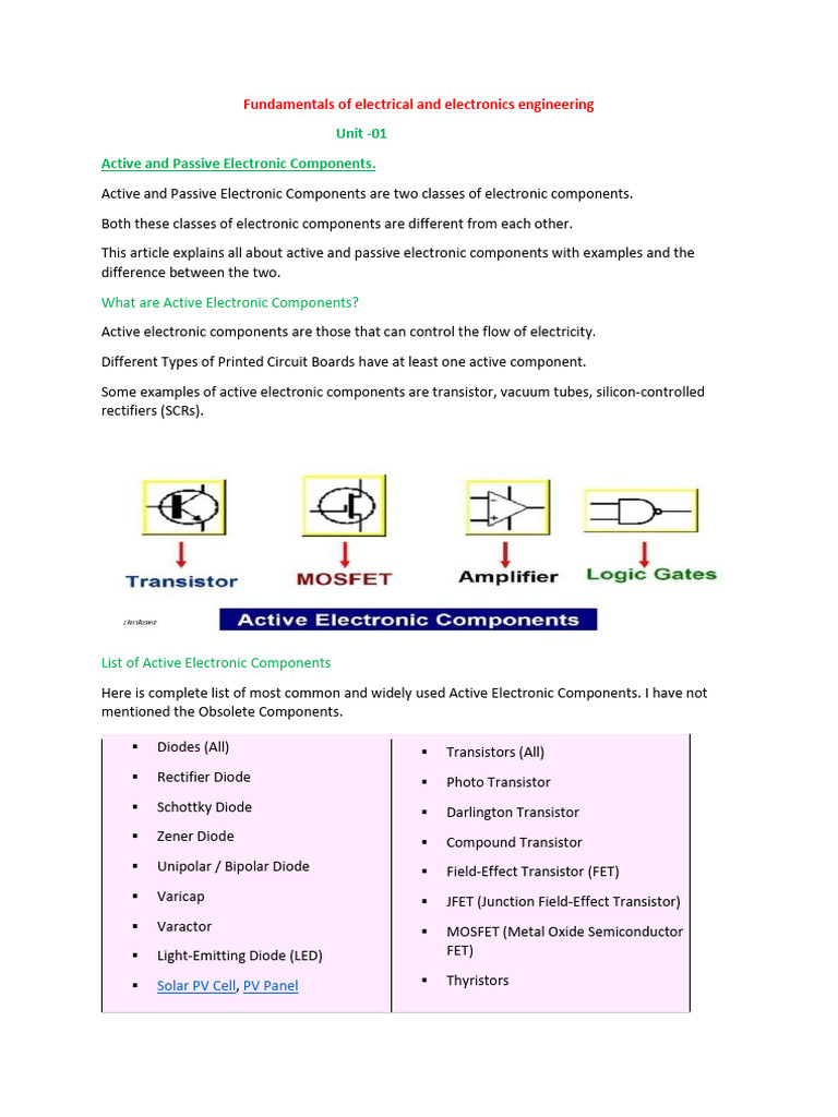 Understanding Transistors as Active Components | PDF | Capacitor ...