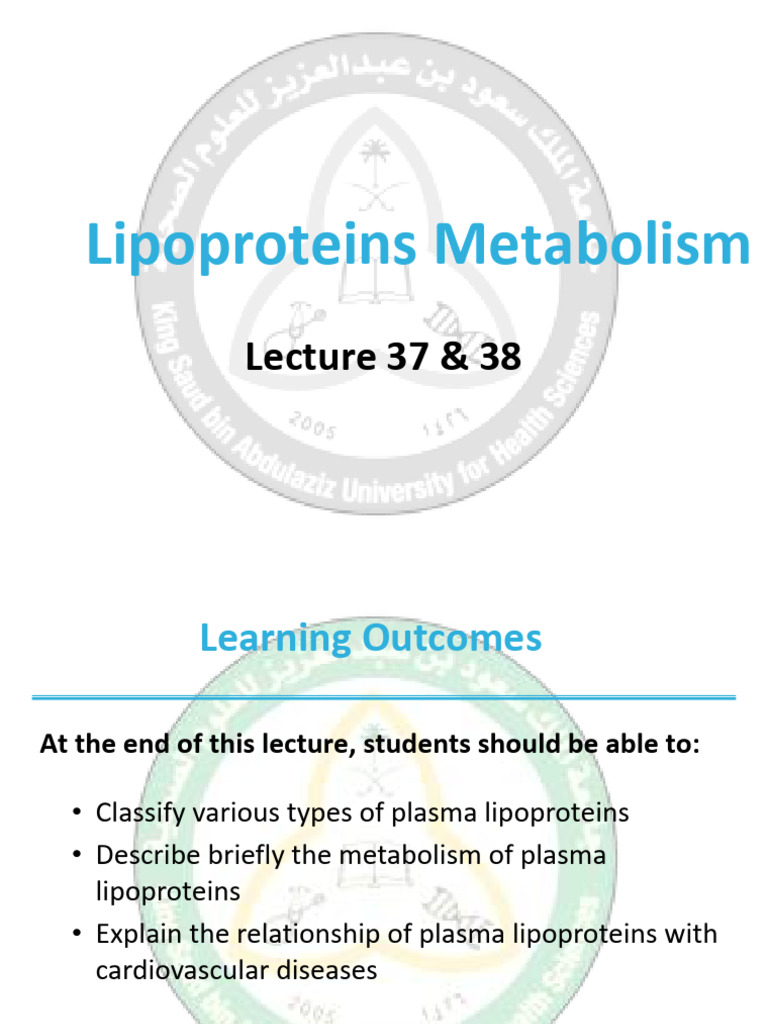 Lipoprotein Metabolism and CVD Overview | PDF | Lipoprotein | Cholesterol