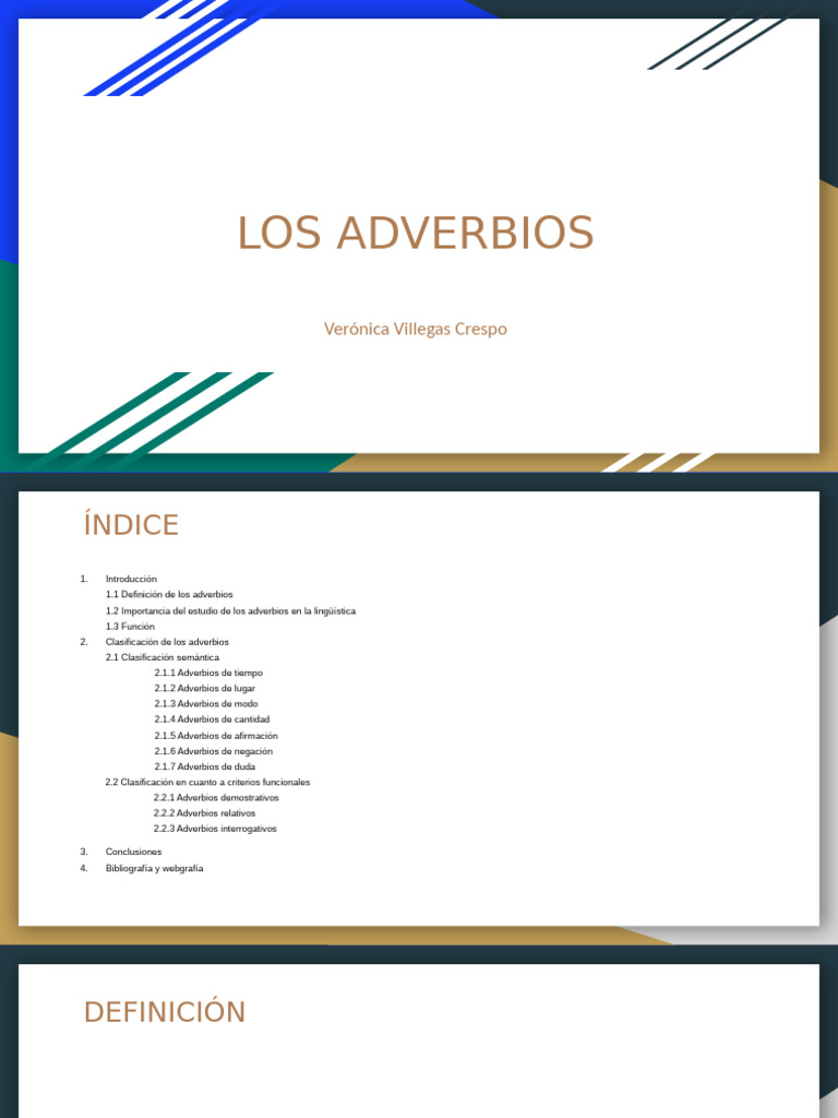 Clasificación y Función de Adverbios | PDF | Adverbio | Mecánica del ...