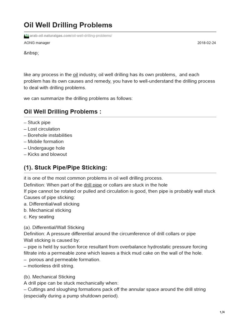 arab-oil-naturalgas.com-Oil Well Drilling Problems | PDF | Blowout ...