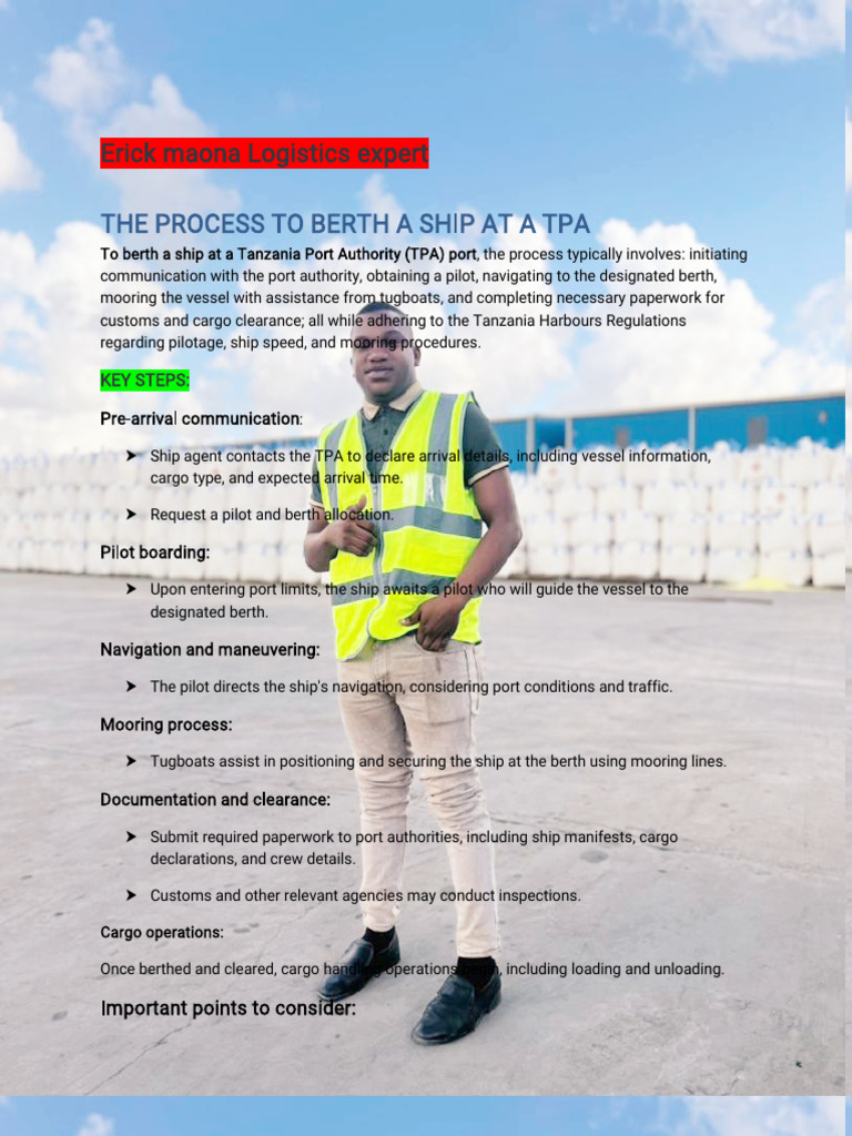 Berthing Process at Tanzania Ports | PDF