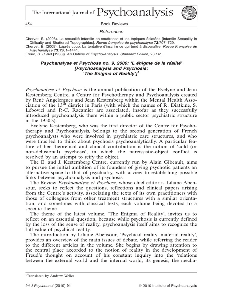 Understanding Reality in Psychosis | PDF | Psychoanalysis | Sigmund Freud