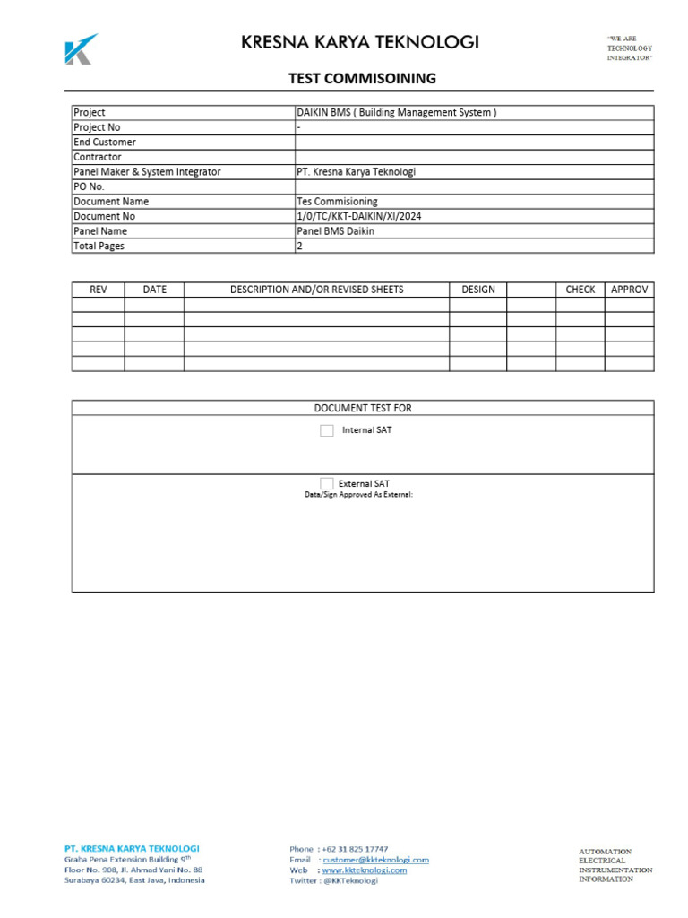 Tes Commisioning Full | PDF | Metrology | Measuring Instrument