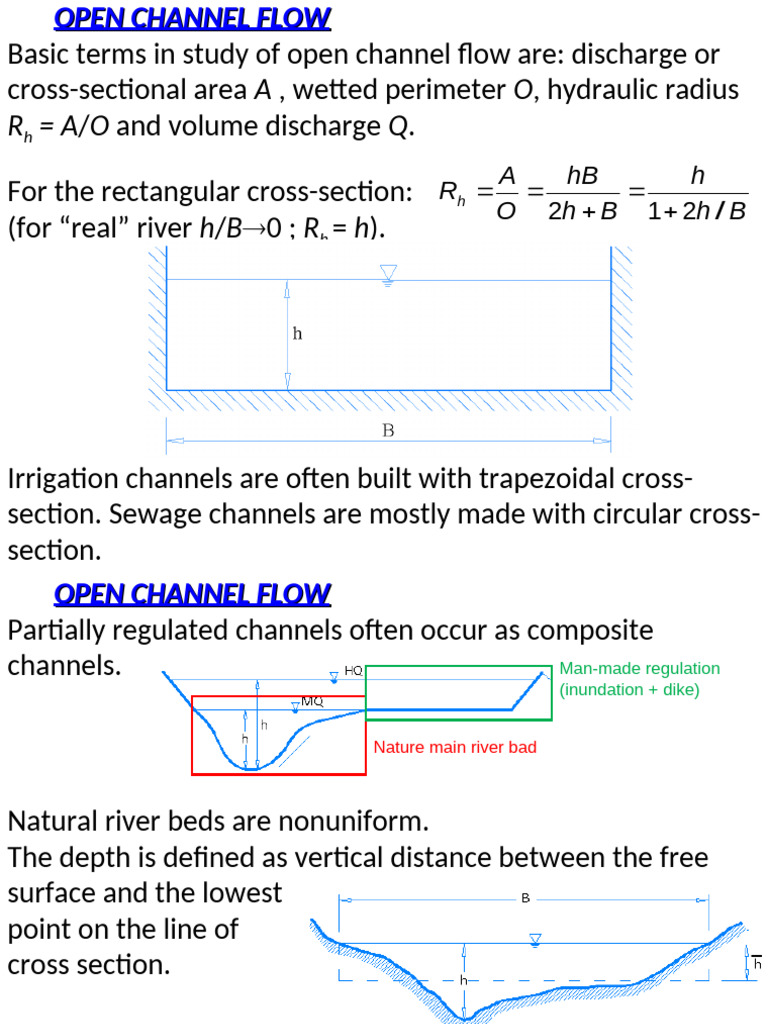 Open Channel Flow Principles and Analysis | PDF | Aquifer | Drag (Physics)