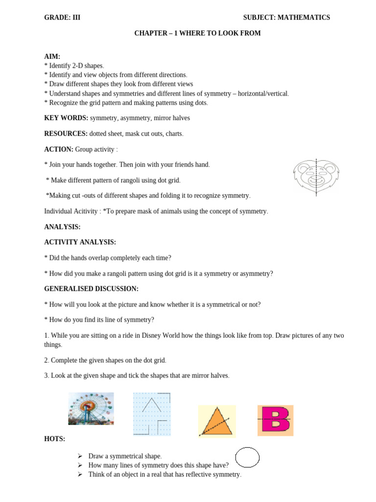 Class 3 Maths Lesson Plan Overview | PDF | Division (Mathematics ...