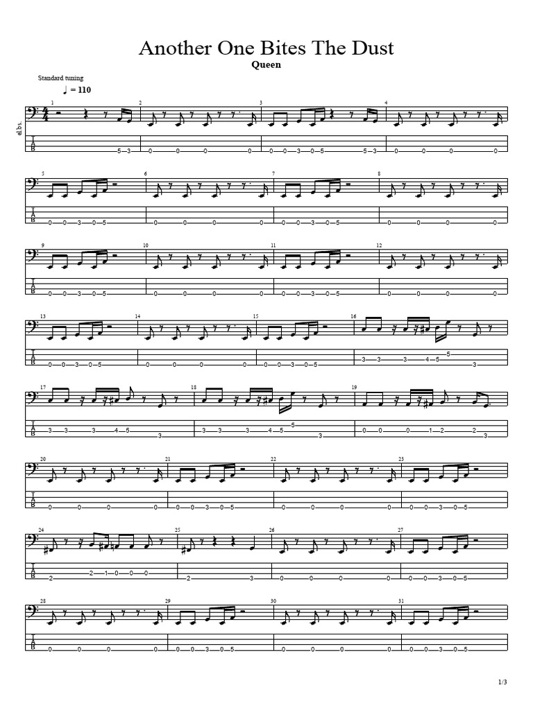 Queen - Another One Bites The Dust (Corrigée) | PDF