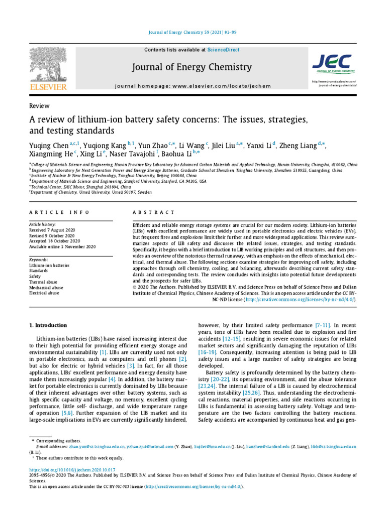 A Review of Lithium-Ion Battery | PDF