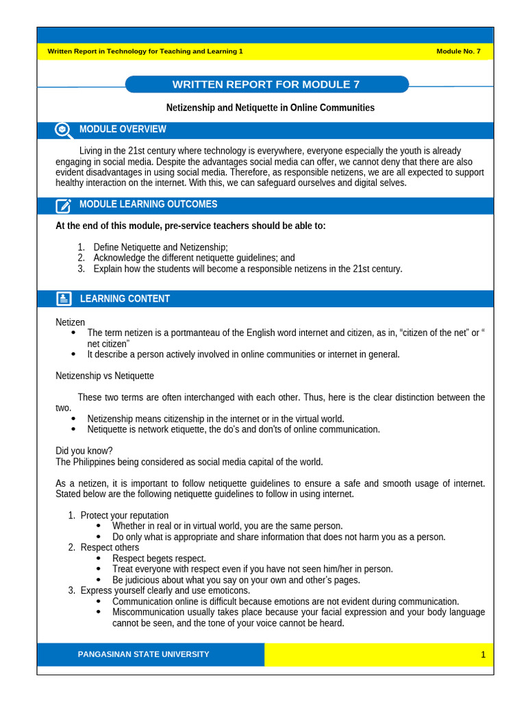 Understanding Netizenship and Netiquette | PDF | Citizenship ...