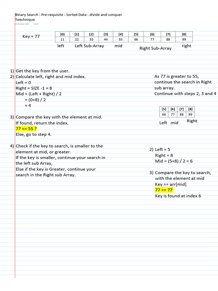 Binary Search Algorithm Explained | PDF