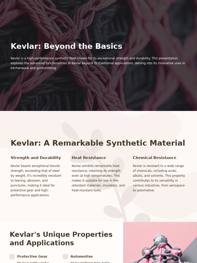 Kevlar Beyond The Basics | PDF | Cookware And Bakeware | Knife