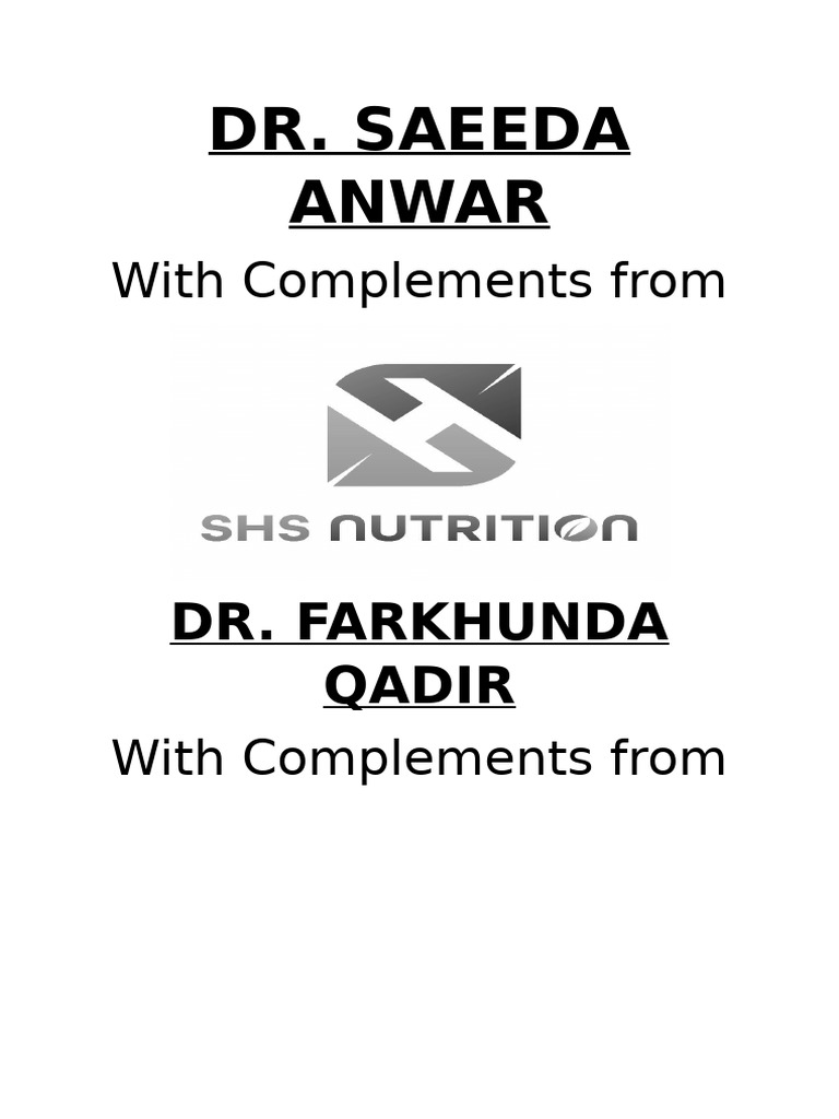 With Complements From: Dr. Saeeda Anwar | PDF