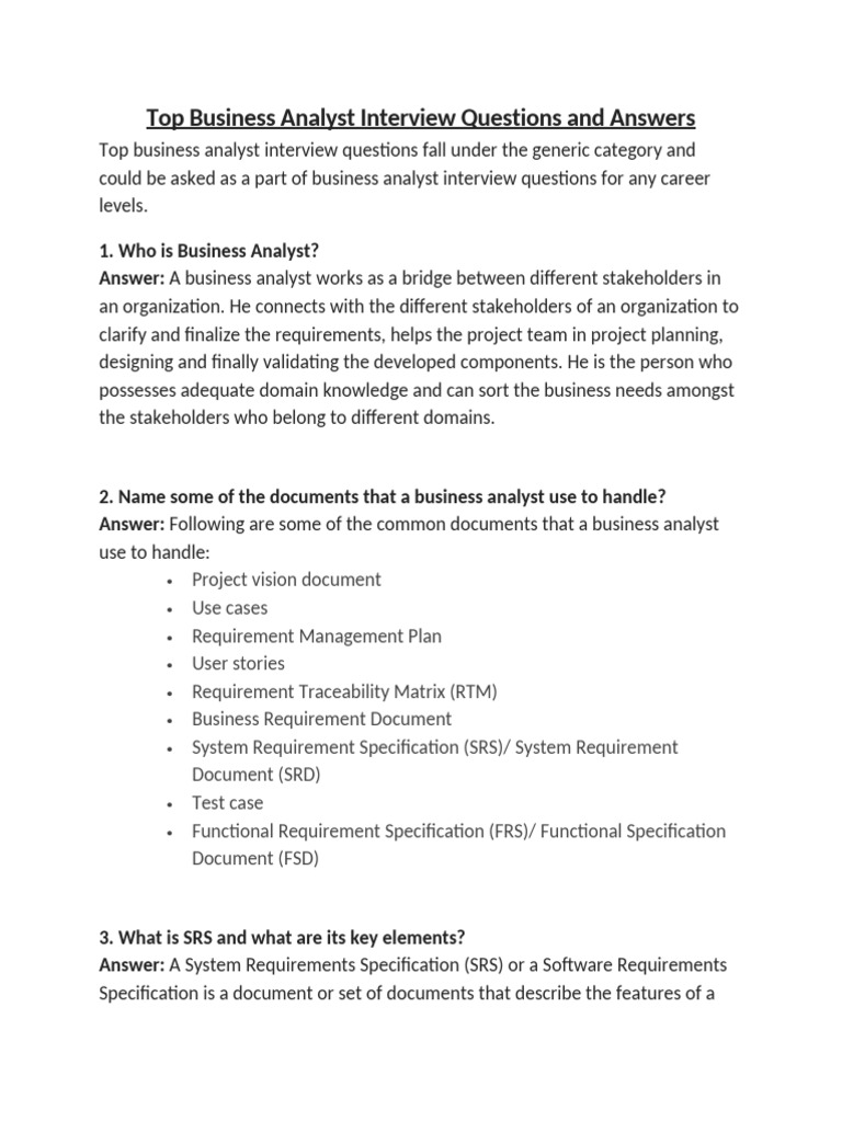 Agile Business Analyst Interview Guide | PDF | Agile Software ...
