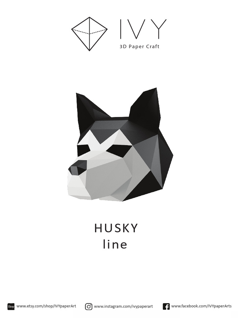 Husky Papercraft Tutorial and Template | PDF | Office Work | Printing ...