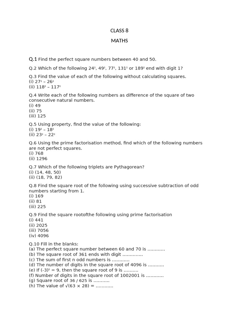 Class 8 Maths CH 6 | PDF
