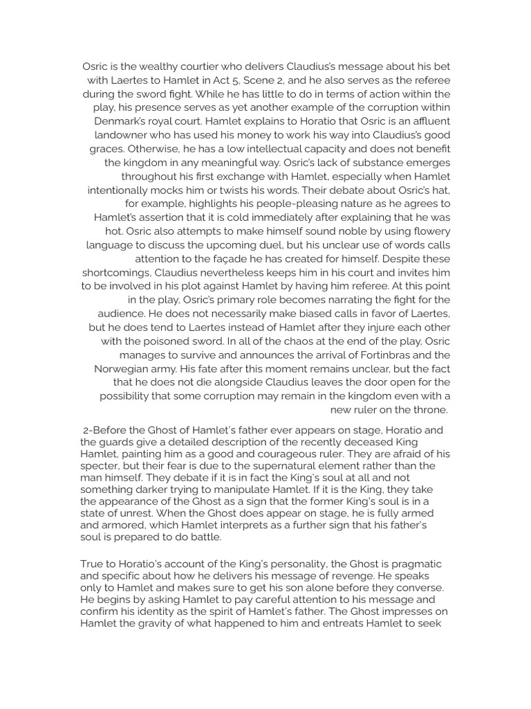 Characters Pdf Hamlet