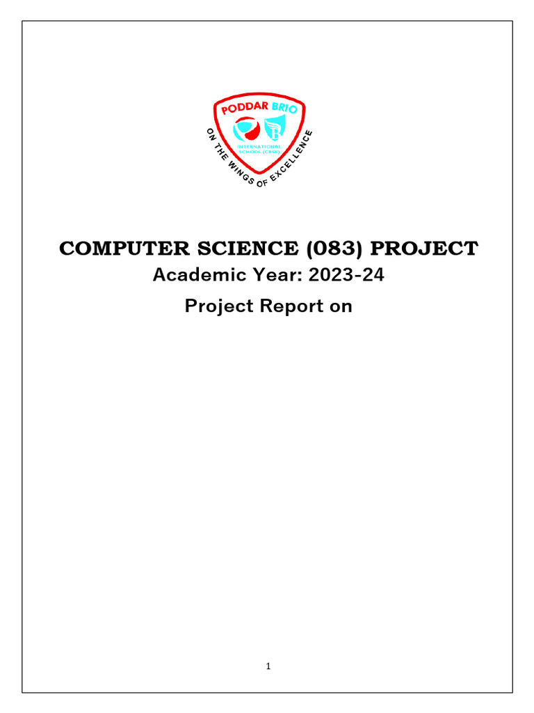 CS Project (1) | PDF | Software | Computer Program