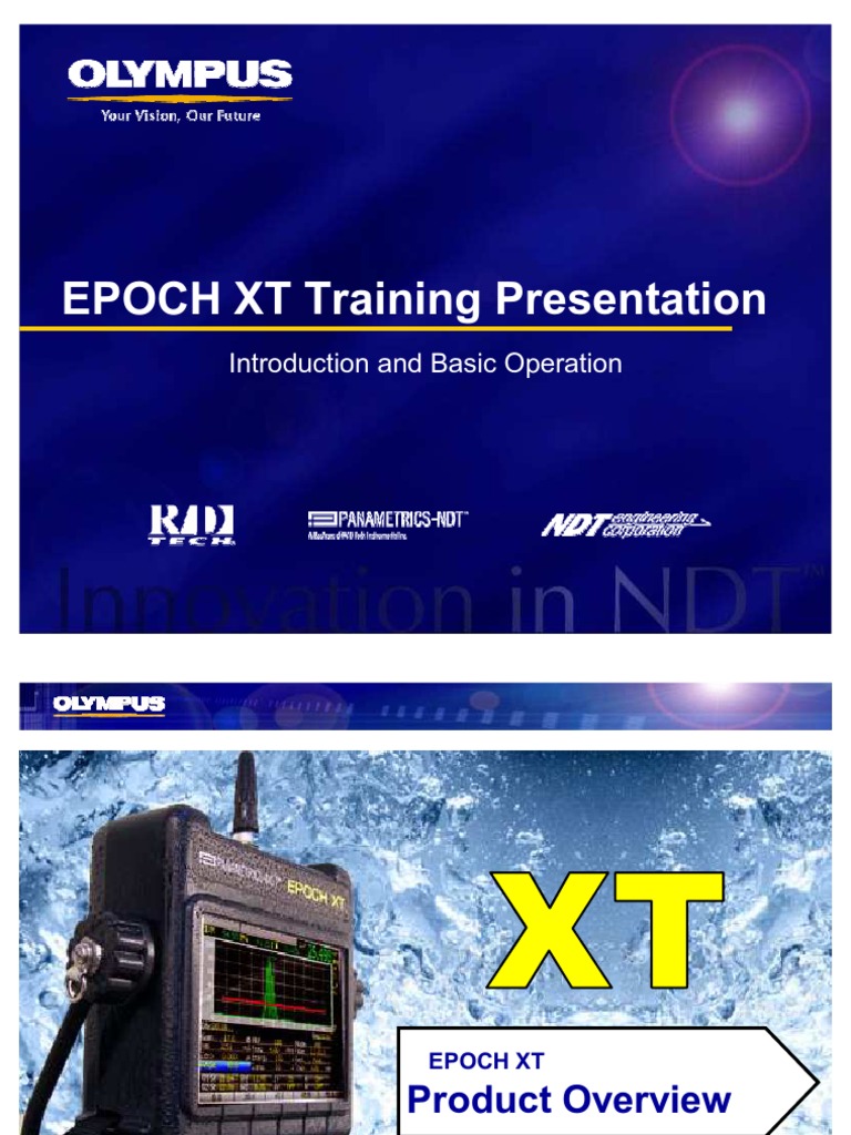 Olympus Epoch XT Flaw Detector Overview | PDF | Menu (Computing ...