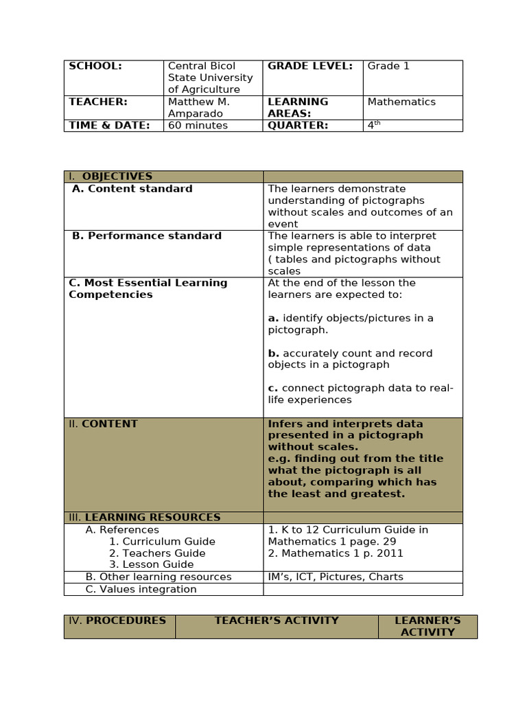 GRADE 1 LESSON PLAN-MATTHEW 2 | PDF | Curriculum | Learning