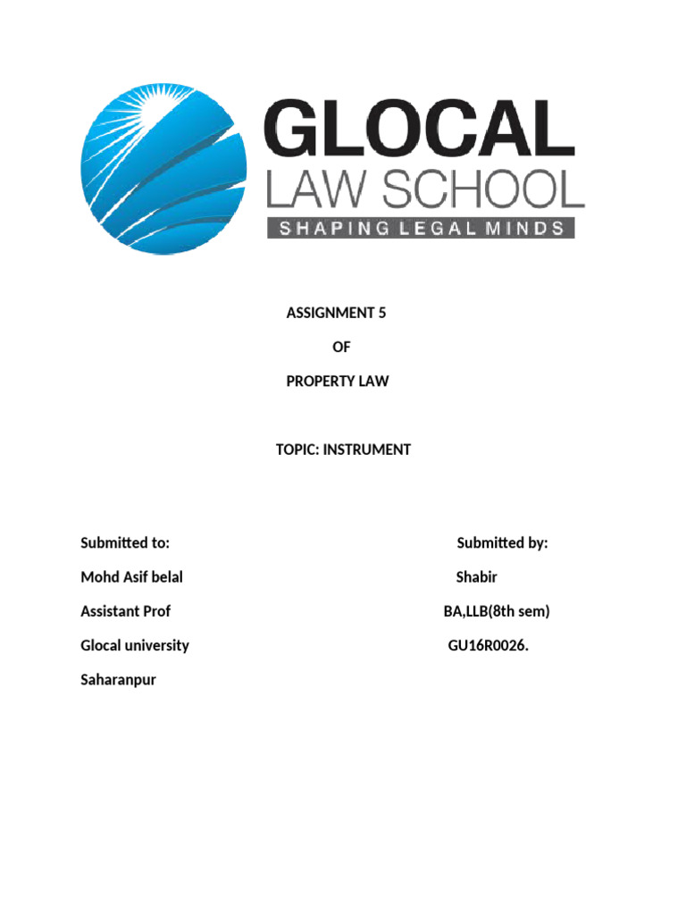 Understanding Legal Instruments in Property Law | PDF