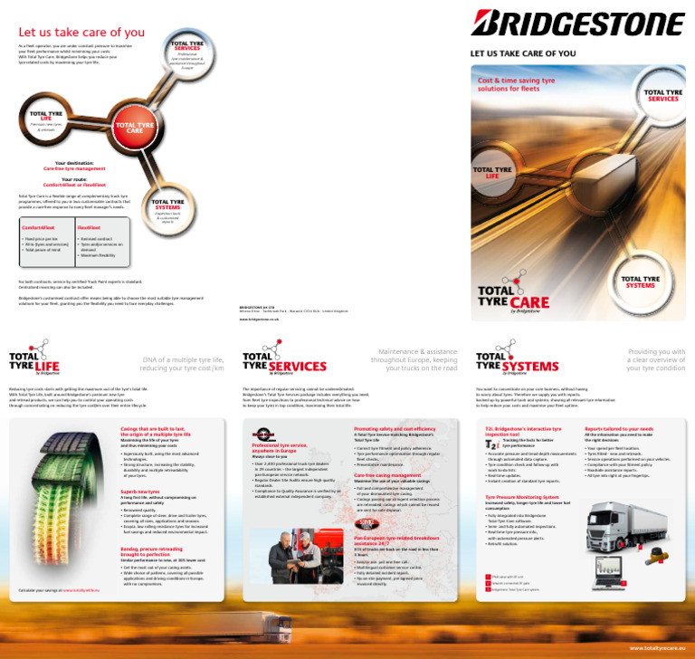 Bridgestone Total Tyre Care Solutions | PDF | Tire | Vehicles