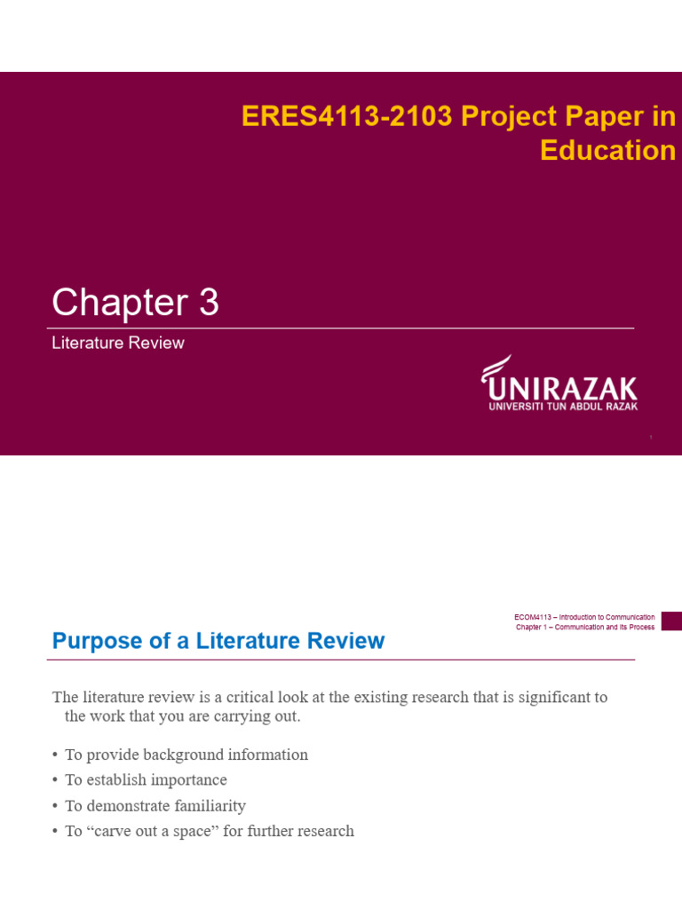 Chapter 3 Literature Review | PDF | Literature Review | Communication