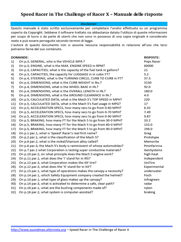 Speed Racer in The Challenge of Racer X - Misc - DOS - EN | PDF ...