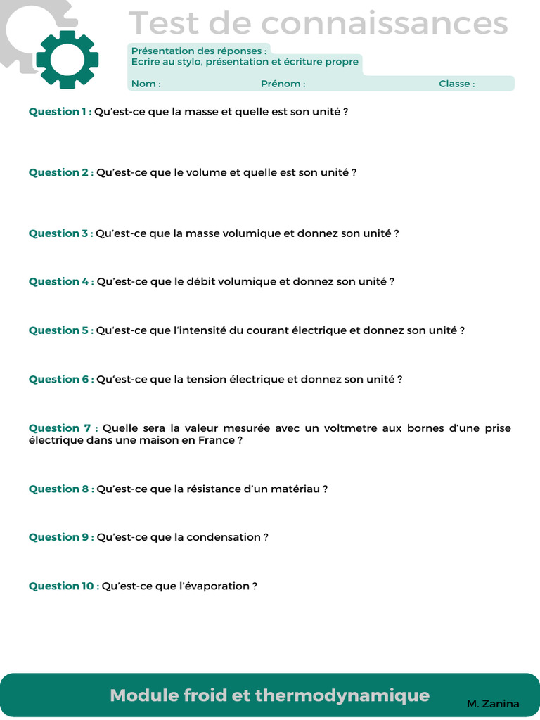 Concepts de base en thermodynamique | PDF