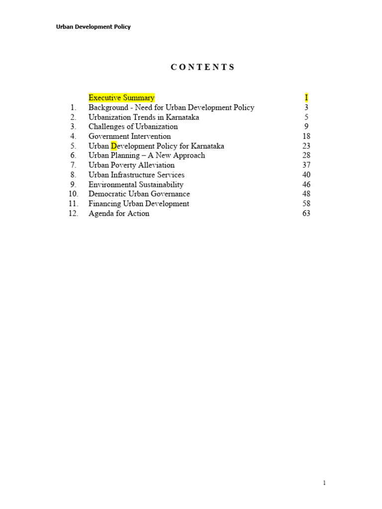 UrbanDevelopmentPolicy Correctedason31.11.09 | PDF | Cost Of Living ...