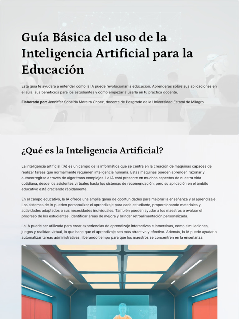 Guia Basica Del Uso de La Inteligencia Artificial para La Educacion ...
