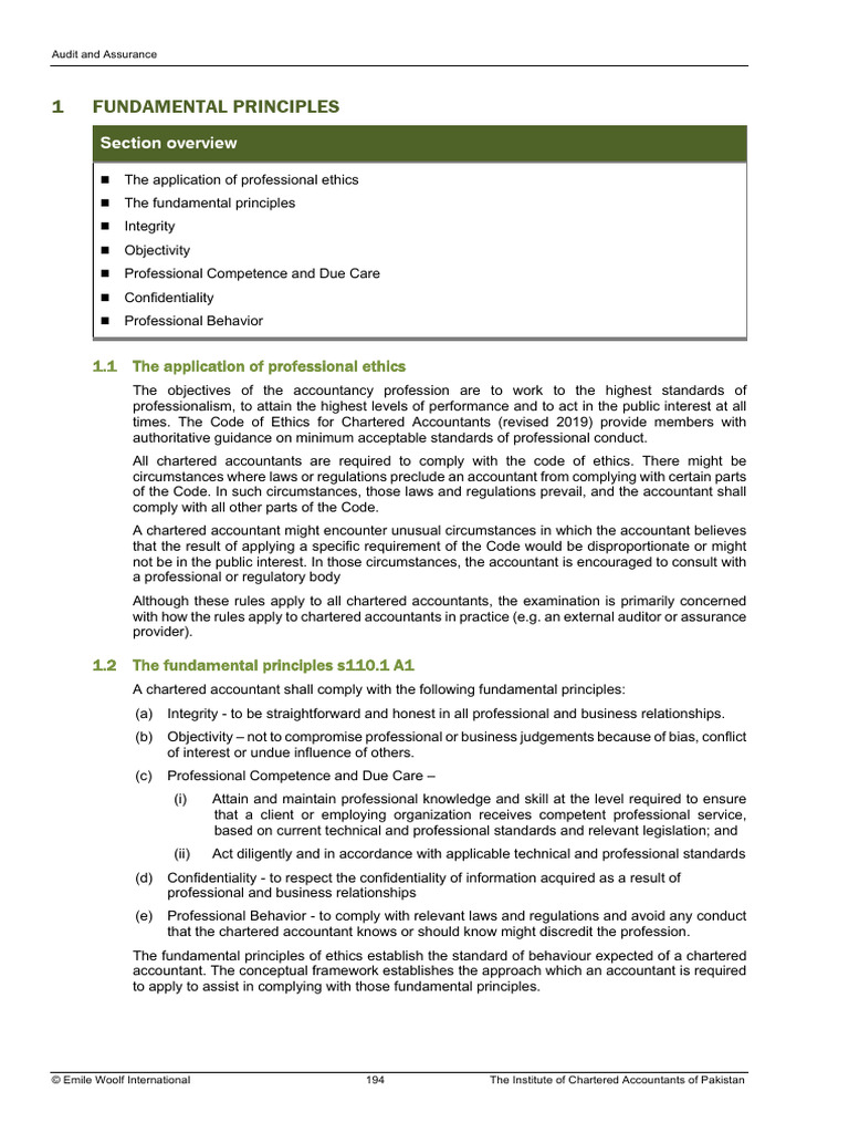Ethical Principles for Chartered Accountants | PDF | Confidentiality ...