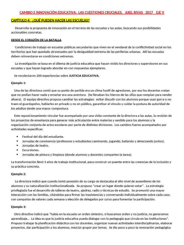 Cambio e Innovación Educativa Rivas Axel Eje V | PDF | Enseñando ...