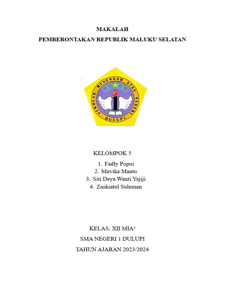Dampak Pemberontakan RMS di Maluku | PDF