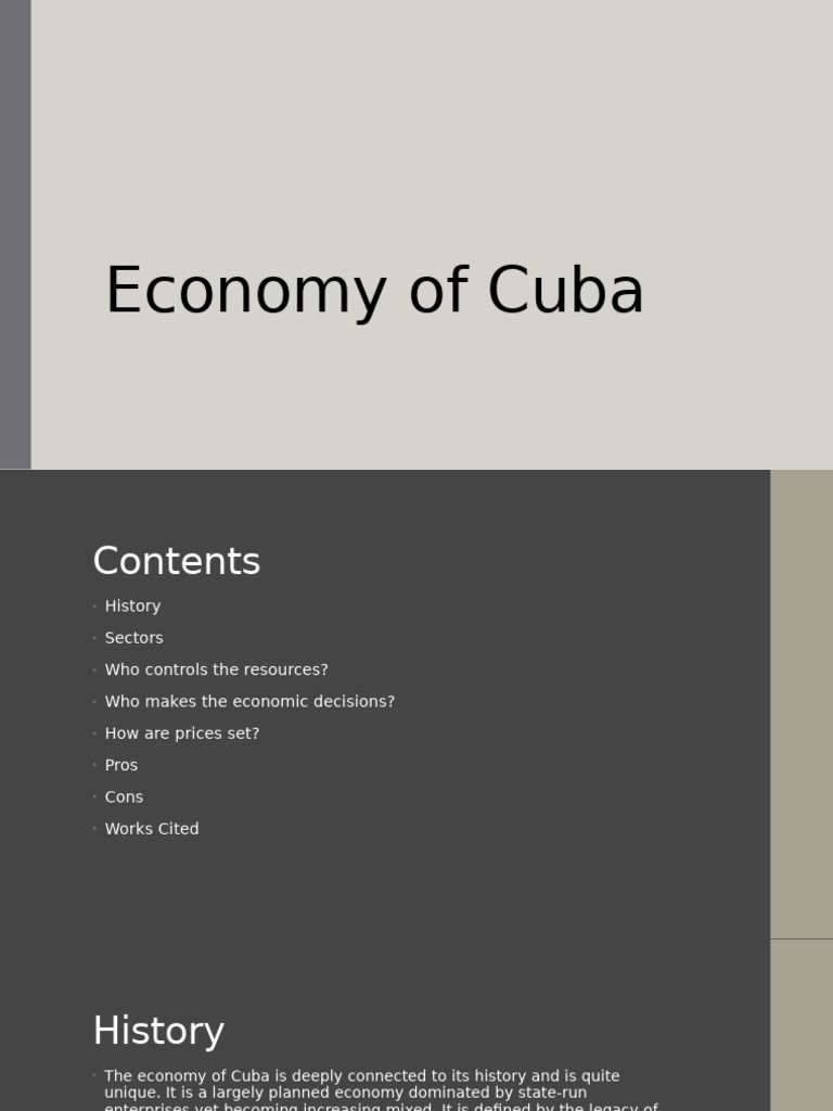 Overview of Cuba's Planned Economy | PDF | Cuba | Economies