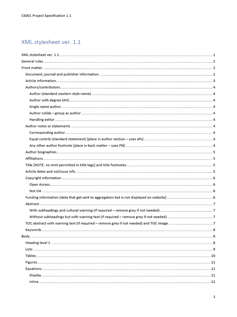 CS001 Specification V1.1 | PDF | Citation | Digital Object Identifier