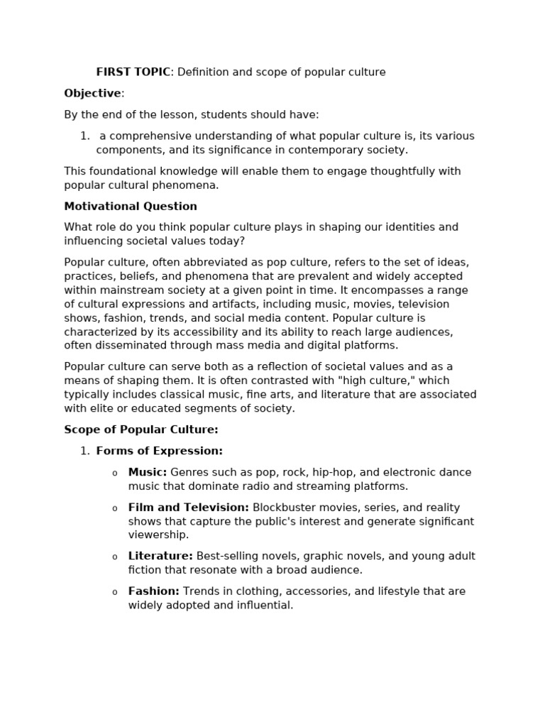 Understanding Popular Culture | PDF | Popular Culture | Social Media