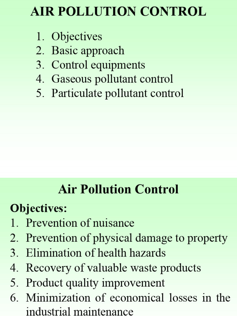 Air Pollution Control Techniques Guide | PDF | Adsorption | Filtration
