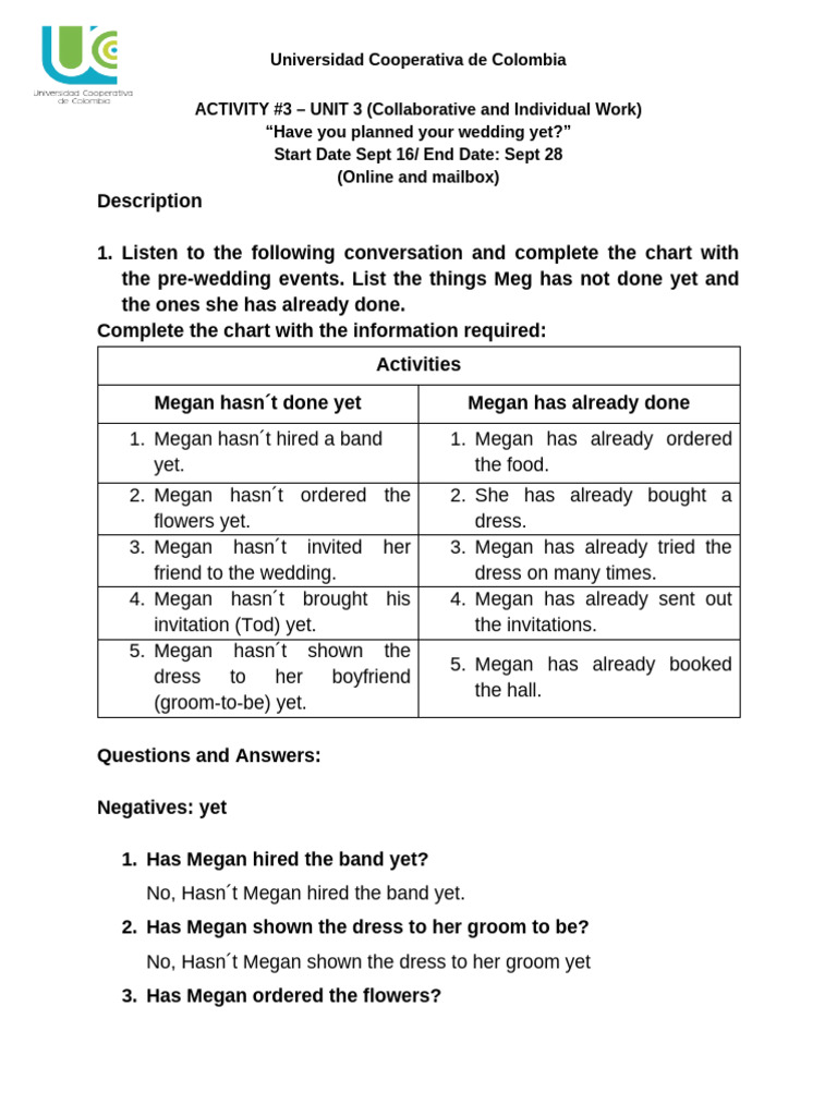 Wedding Planning Progress Overview | PDF