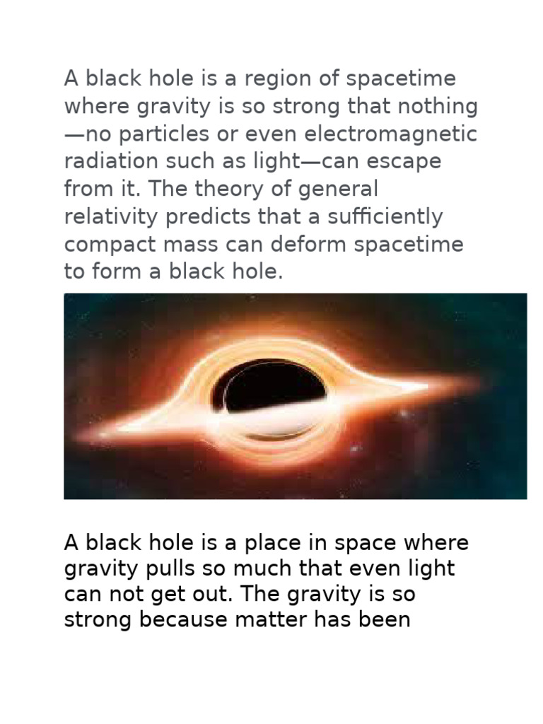 Understanding Black Holes for Kids | PDF